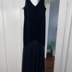 Black velvet formal dress